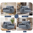 thumbnail image 4 of BedLuxury 47'' Wide Loveseat, 2-seat Chenille sofa with 2 Pillows for Living Room and Small Spaces, Blue, 4 of 10