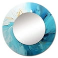 thumbnail image 2 of Designart "Azure Euphony I" Abstract Landscape Rund Mirror For Wall Decor - Large Teal Round Print Mirror - Round Coastal Mirror 36" x 36" Inch - Wall Mounted Round Large Mirror, 2 of 5