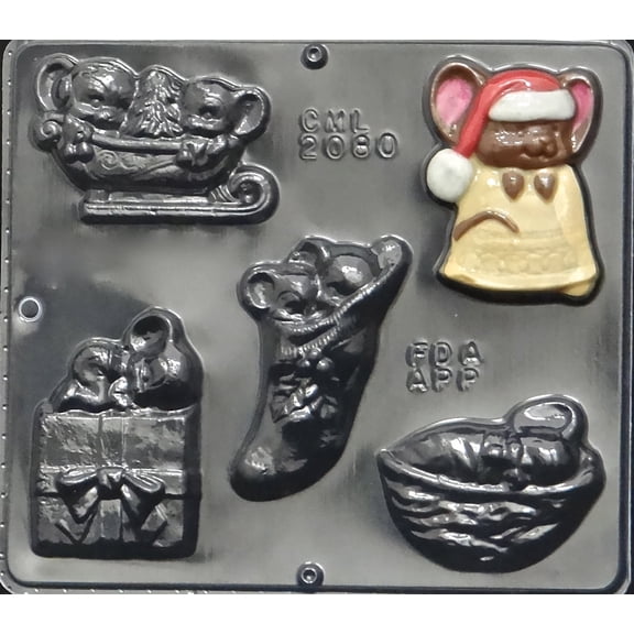 2080 Christmas Mouse Assortment Chocolate Candy Mold