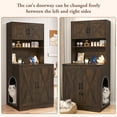 thumbnail image 6 of Blotout 71" Tall Farmhouse Cat Litter Box Enclosure W/ Shelves and Doors, Wooden Cat Litter Box Furniture for Self-Cleaning Litter Boxes, Large Hidden Litter Box Furniture W/ Power Outlets, Locks, 6 of 10