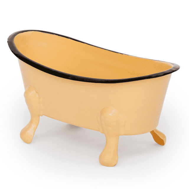 Rustic Enamel 1 Piece 5.5" Metal Clawfoot Mini Bathtub Soap Dish Mini