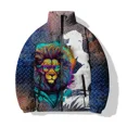 thumbnail image 2 of Gafas de sol de moda con estampado de león Chaquetas para hombre Ropa para hombre moderna y versátil Parka para hombre cómoda y cálida, 2 of 5