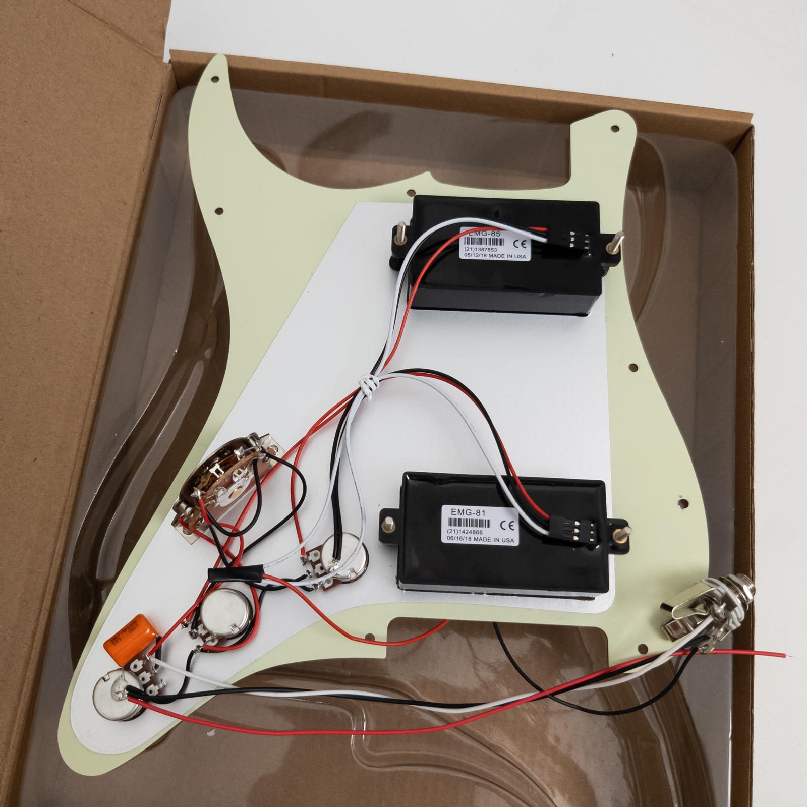 HH Prewired Loaded Pickguard, with Active Humbucker Ceramic & Alnico V Pickups, Easy Solderless Wiring, for Fender Strat Guitar