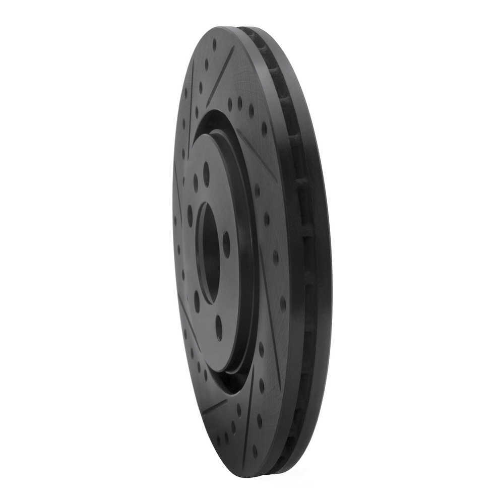 Dynamic Friction Company 633-74009L DFC Brake Rotor - Drilled And Slotted - Black