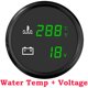thumbnail image 1 of A Dual Digital Gauge 52mm Fuel Level Gauge Water Level Meter Water Temp Gauge Htg Voltmeter 2 In 1 With Alarm For Boat Car 9-32v, 1 of 1