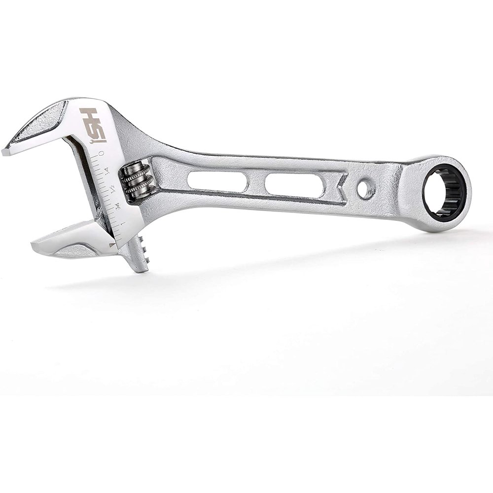 STEELHEAD 8” WideMouth Adjustable Wrench w/Integrated 72Tooth 12