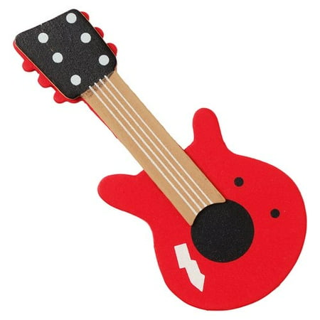 Plaid Wood Painted Guitar Shape