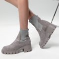 thumbnail image 4 of NECHOLOGY Botas Mujer Adulto Femenino Zapatos Botines para mujer Zapatos de tacón con punta redonda para mujer Zapatos de fiesta de con tacón grueso (Grey, 7.5), 4 of 5