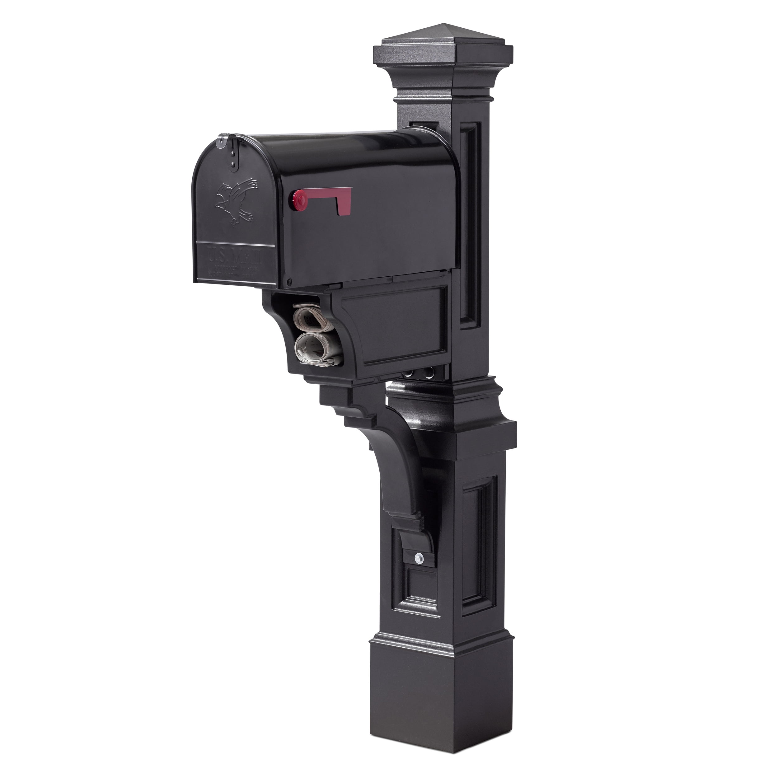 Step2 Atherton 59" Onyx Black Plastic Mailbox Post Kit