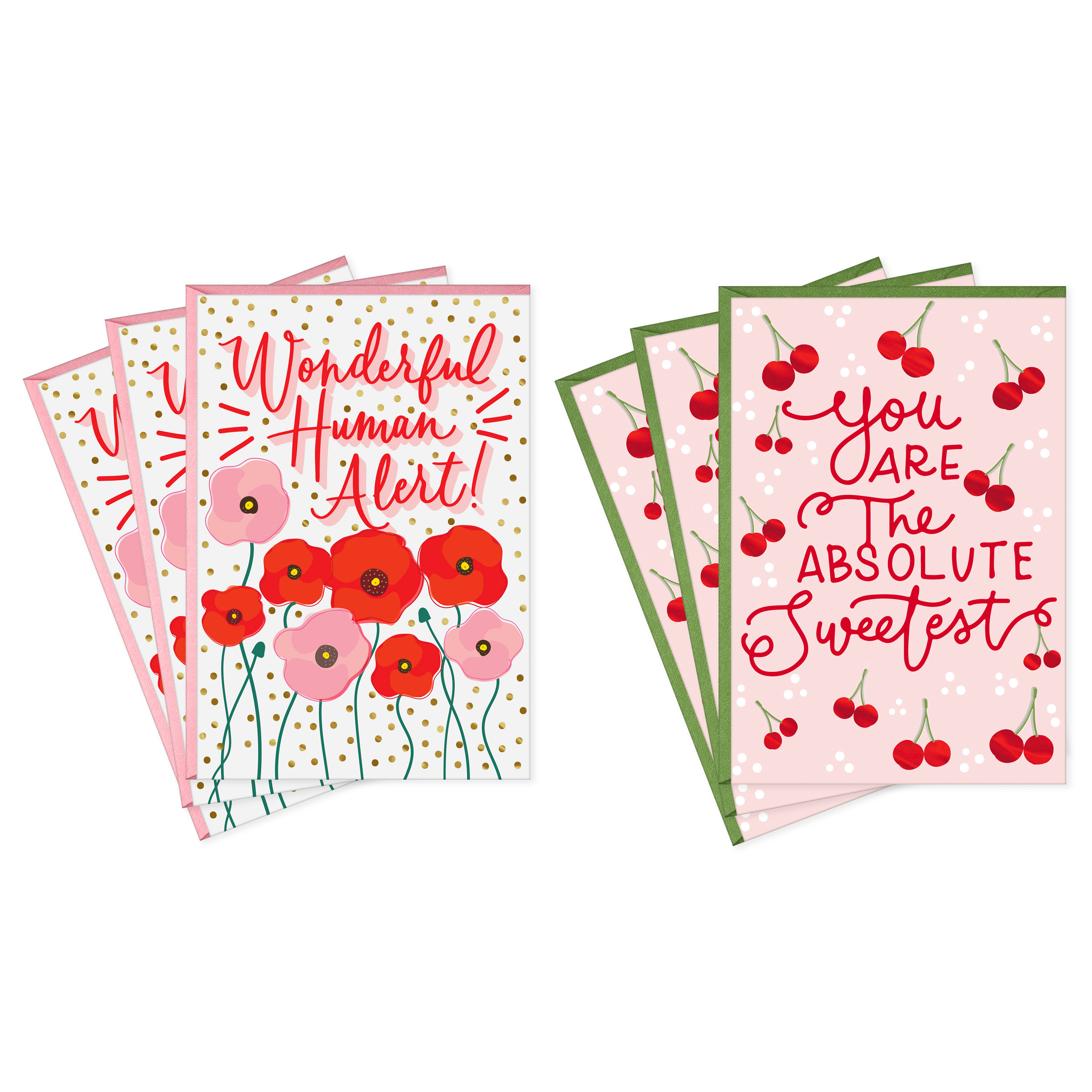 Hallmark Packed Party Thank You Card Assortment - Wonderful Human (6 cards, 2 designs, Envelopes Included)