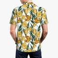 thumbnail image 4 of Balery Yellow Tulips Printed Men’s Short Sleeve Polo Shirt, Midweight Men's Shirt,Golf Polo shirts -4X-Large, 4 of 9