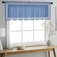 thumbnail image 2 of Dark Blue Greek Key Valance Curtains for Kitchen/Living Room/Bathroom/Bedroom Window,Rod Pocket Small Topper Half Short Window Curtains Sheer Scarf,Geometric Greece Ancient Farmhouse Geo 54"x18", 2 of 8