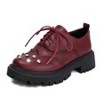 thumbnail image 5 of Rhinestones Sparkly Chunky Platform Casual Walking Shoes for Women Fall Glitter Leather Loafers Fashion Sneakers, 5 of 6