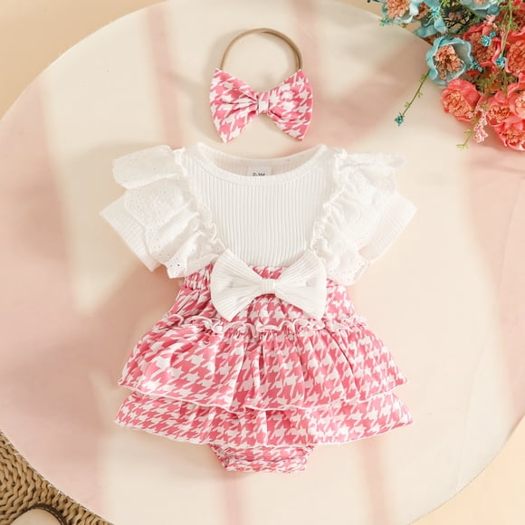 Girls Bodysuits for Everyday Casual Wear - Short Sleeve Plaid Print Haori Romper for and Toddler Girls