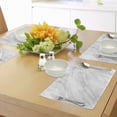 thumbnail image 4 of Ambesonne Marble Print Place Mats Set of 4, Stained Monochrome, Standard Size, White Pale Grey, 4 of 6