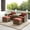 Red-Brown, variant on Crosley Furniture Bradenton 5-pc Wicker / Rattan Outdoor Chair in Sand/Brown