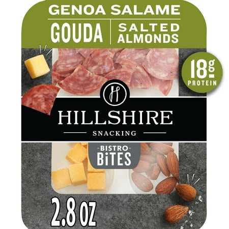 Hillshire Snacking Protein Bistro Bites, Genoa Salami, Gouda Cheese & Salted Almonds Snack Pack, 2.8 oz (Refrigerated)