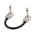 thumbnail image 3 of Cable de audio Ammoon 15 cm / 6 pulgadas Pedal de efectos de guitarra Cable de conexión para instrumentos 1/4 "Conector de ángulo recto plateado Chaqueta negra de PVC, paquete de 3 Tomshoo Cable de audio, 3 of 5