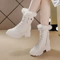 thumbnail image 2 of Women's Snow Boots Non-slip Outer Wear Winter Inner Heightened Platform and Pile Cotton Boots Lace, 2 of 5