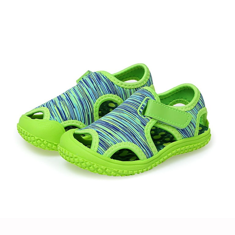 Boys Girls Sandals Cartoon Closedtoe Non-Slip Soft Sole Hook and Loop Shoes  for Kids Size 28;5.5-6 Y 