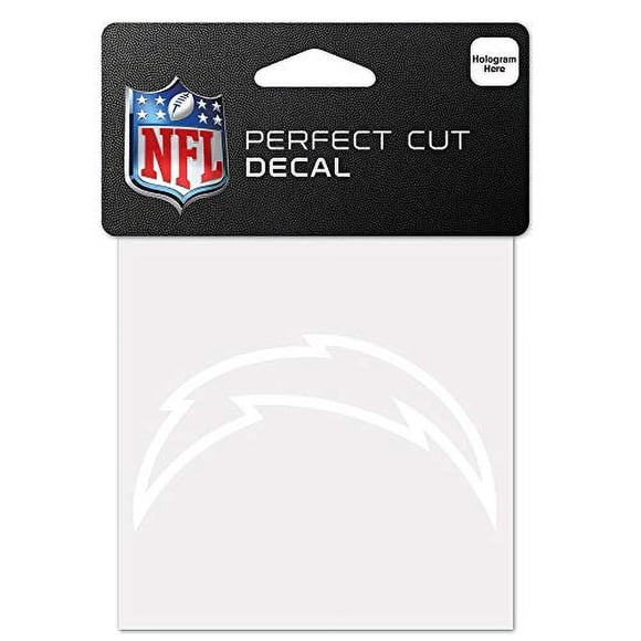 Pegatina blanca WinCraft NFL Los Angeles Chargers 4x4 "Perfect Cut", talla única, color del equipo