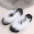 thumbnail image 5 of Quaouag Fuzzy House Shoes with Arch Support Orthotic Heel Cup Sandals Slippers for Women, 5 of 7