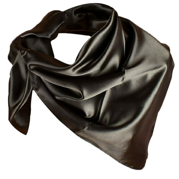 Women Scarf Solid Color Satin Square Elegant Hijab Scarf Head Wrap Hair Scarf