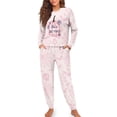 thumbnail image 4 of Tutoliy Halloween Pjs for Women Pumpkin Bat Printed Pajama Cozy Sleepwear with Pockets Spider Web Printed Loungewear with Pockets, L, 4 of 7