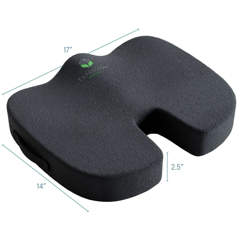 2 Pack, Sleepavo Black Memory Foam Seat Cushion for Office Chair - Pillow  for Sc