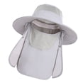thumbnail image 2 of Sombrero para el sol Gorra con protección UV Ala ancha Nylon Transpirable Secado rápido UPF 50+ Sombrero de pesca con cubierta extraíble para solapa en el cuello y la cara Gris claro YUNYI BRAND  Deportes, 2 of 8