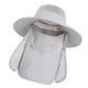 thumbnail image 2 of Sombrero para el sol Gorra con protección UV Ala ancha Nylon Transpirable Secado rápido UPF 50+ Sombrero de pesca con cubierta extraíble para solapa en el cuello y la cara Gris claro YUNYI BRAND  Deportes, 2 of 8