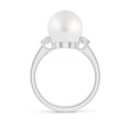 thumbnail image 2 of ANGARA South Sea Cultured Pearl Three Stone Ring with Diamonds in 14K White Gold for Women | June Birthstone, Birthday, Anniversary, Jewelry Gift for Women | Pearl Ring, 2 of 9