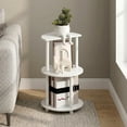 thumbnail image 2 of Furinno TURN-N-TUBE Side Table, 3-Tier Round End Table, Half Round Top Panel Night Stand, Nightstand, Bedside Table with Open Shelf, for Living Room, Bedroom, Plain White, 2 of 5