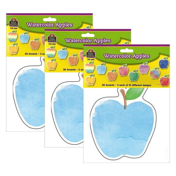 Teacher Created Resources TCR5611-3 Watercolor Apples Accents - Pack of 3