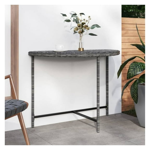 Patio Table Gray 39.4"x19.7"x29.5" Rattan