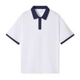 thumbnail image 1 of Timegard Womens Tops Short Sleeve Color Block Button up Collared Shirt Summer Dressy Casual Loose Tops, 1 of 2