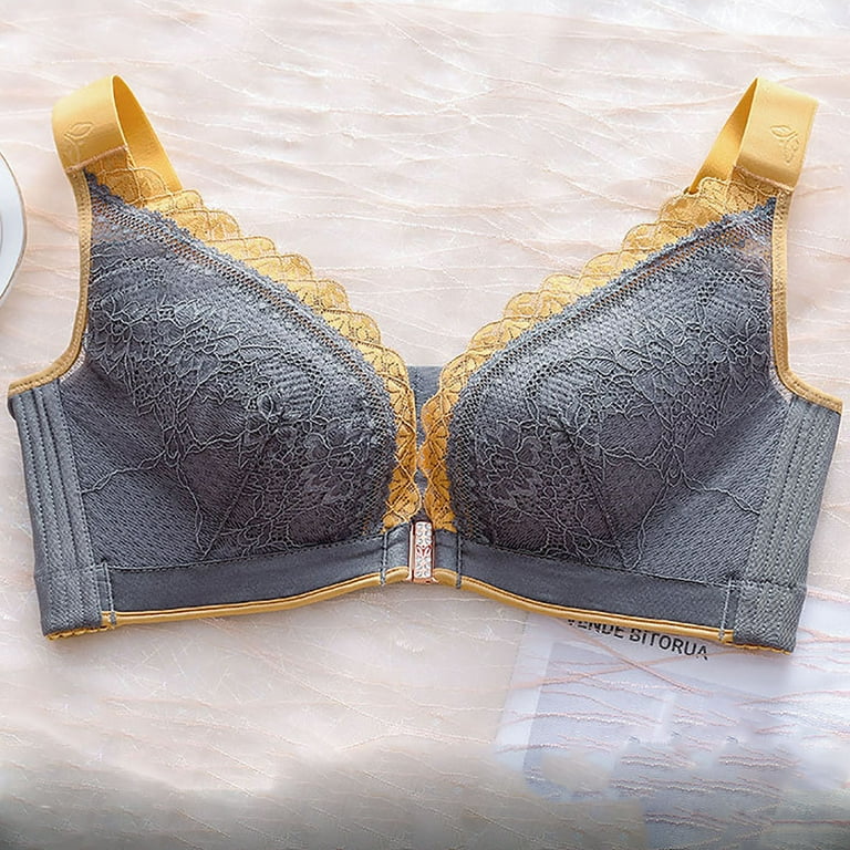 Mother's Day Gifts Tawop Sexy Bras For Women Plus Size Stretch Cup Gray M 