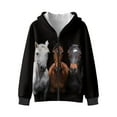 thumbnail image 4 of Uorisanigo Zip Up Hoodie Sweatshirt Western Horse Kids Long Sleeve Hoodies Fluffy Jacket Leisure Hooded Coat Hooded Jacket with Pockets Casual Fall Winter Clothes, 4 of 8