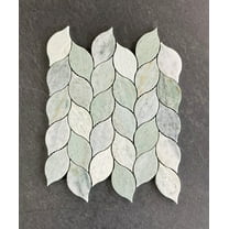 10-Sheet of Ming Green Marble Leaf Pattern Wall & Floor Mosaic Tiles