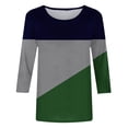 thumbnail image 4 of Baikeli Ladies Tops And Blouses Women's T-Shirts Three Quarter Length Sleeve Tops Sparkly Stripe Print Tee Shirts Crewneck Blouse Casual Loose Tunic Daily&nbsp;Deals&nbsp;Clearance, 4 of 5