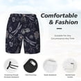 thumbnail image 5 of Lsque Mens Swim Trunks Wildflowers And Dragonflies Pattern - Bathing Suit Compression Liner - Beach Swim Shorts Swimwear - (S-3XL) - Stretch Quick Dry -Small, 5 of 9