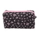 thumbnail image 1 of Bolsas de maquillaje de flores rosas únicas 1 Pc para viajar, Poliéster negro, 1 of 1
