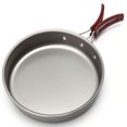 thumbnail image 3 of Poêle à Frire de Camping Portable Antiadhésive avec Poignée Pliable et Sac de Transport Poignée Rouge, 3 of 10