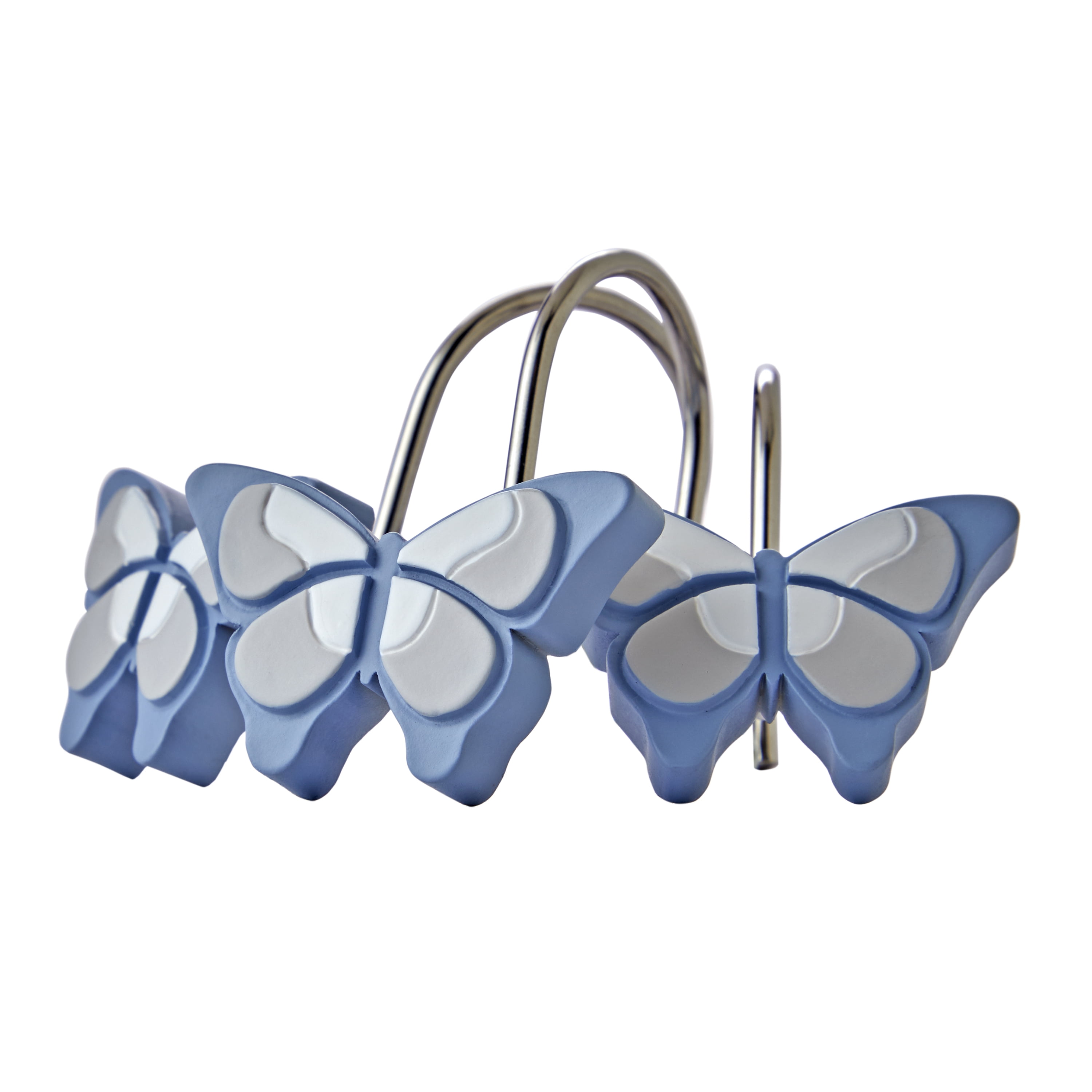 SKL Home Inspirational Meadow Silver Metal Shower Curtain Hooks (12 Count)