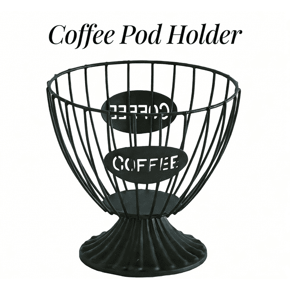 Large Capacity Coffee Pod Holder | Iron Metal Organizer for Nespresso & Keurig Capsules | Storage Stand with Scratch-Resistant Base | Holds Food & Creamers Too | Elegant Countertop Display