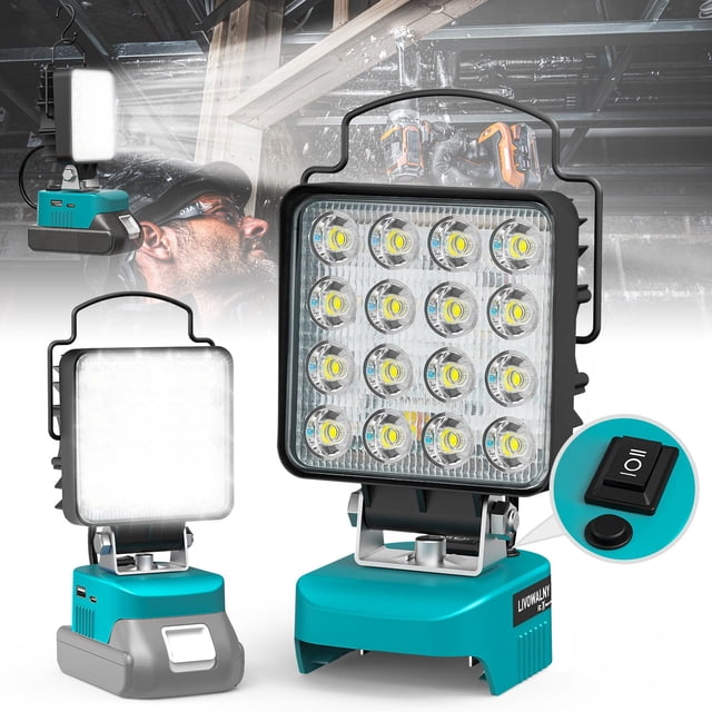 Linterna LIVOWALNY 48W LED 4800LM con batería Makita 18V