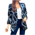 thumbnail image 2 of Leesechin Blazers for Women Casual Long Sleeve Loose Plaid Print Lattice Tops on Clearance, 2 of 8