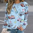 thumbnail image 2 of Fire Engine Car Truck Womens Oversized Sweatshirts Hoodies Crewneck Casual Tops Comfy FallWinter Clothes 2024, 2 of 7