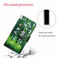 thumbnail image 3 of Dteck for Apple iPhone 13 Mini Case with Card Holder Magnetic 3D Painted Flip Wallet Case Protective Cover with Kickstand Wrist Strap Cover for iPhone 13 Mini, 4# Panda, 3 of 4