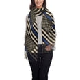 thumbnail image 2 of Police Blue Thin Line Flag Winter Scarfs for Women Pashmina Shawls Wraps for Evening Dresses Large Warm Soft Scarves, 2 of 7